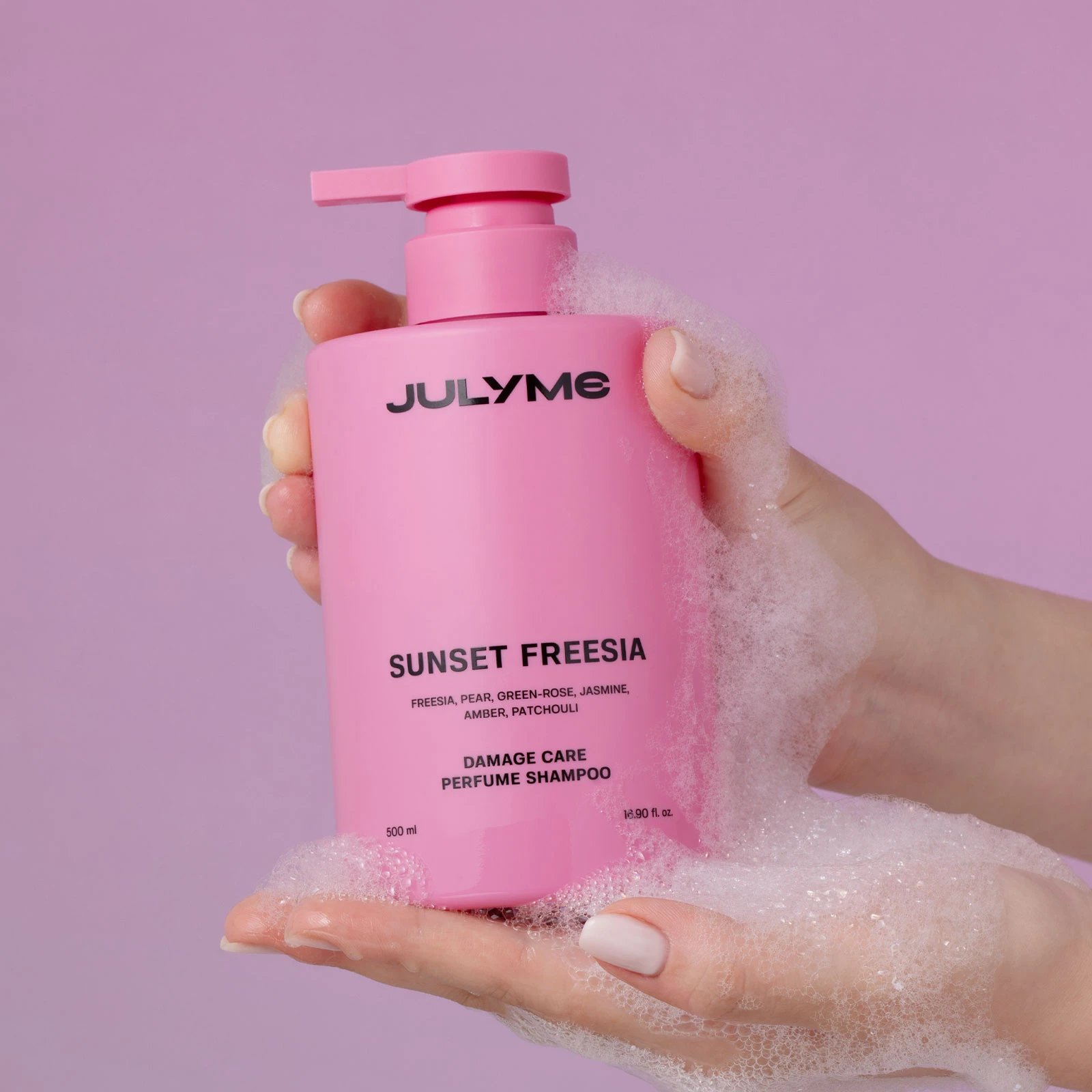Șampon reparator cu parfum Sunset Freesia, JULYME Damage Care Perfume Shampoo, 500 ml - imagine 4